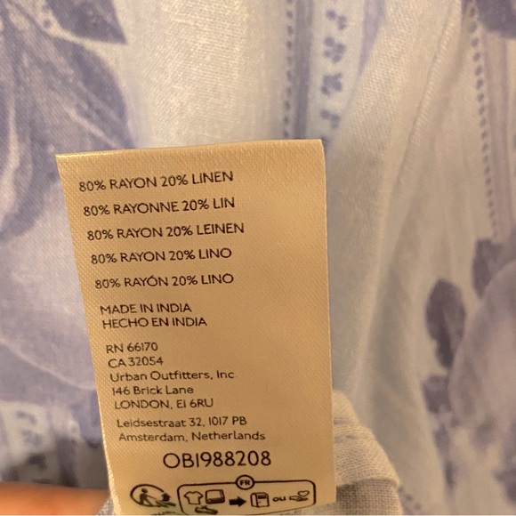 UO - Blue Kimchi - Saturday Tie Front - Cropped Top - M - Picture 6 of 9